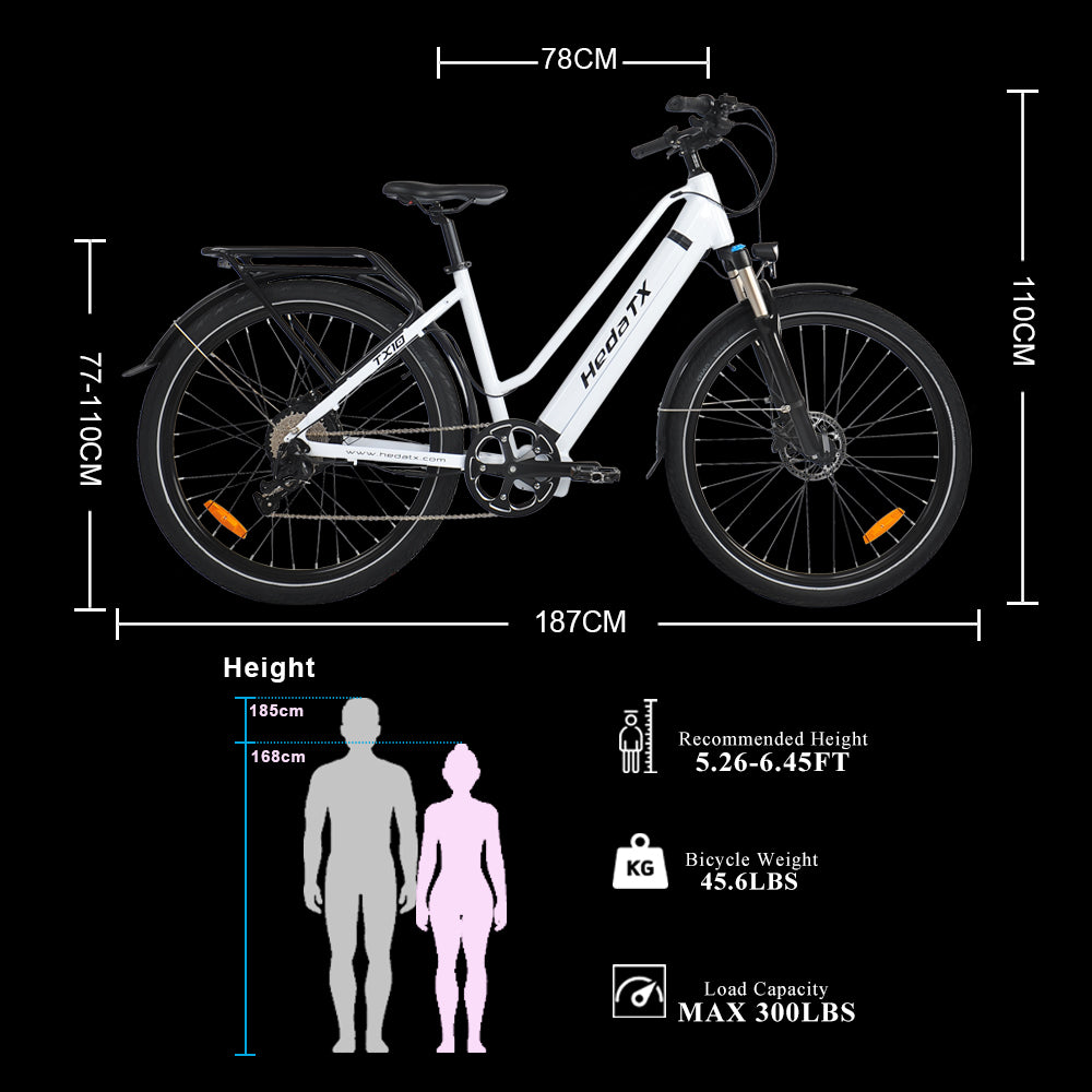 HEDATX TX10 48V 1000W 19.2AH bicicleta eléctrica