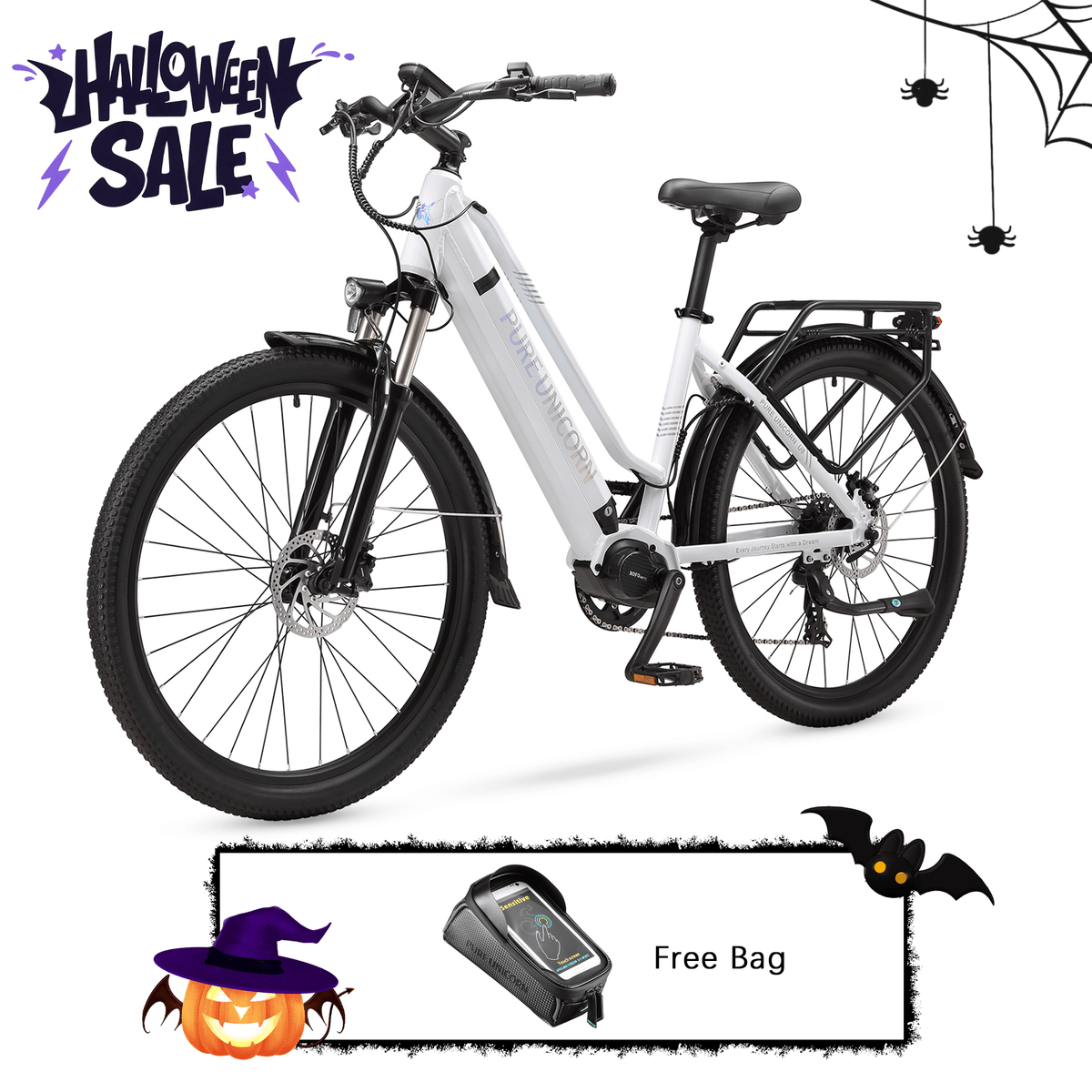 PURE UNICORN U8 48V 500W Mittelmotor-Pendler-E-Bike mit Samsung-Akku