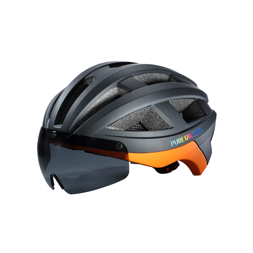 Casco inteligente de unicornio puro: negro mate con luz trasera LED para bicicleta electrónica, e-scooter, compatible con motocicletas