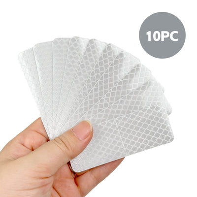 Adesivos de refletor de scooter removíveis - 10pcs para segurança noturna