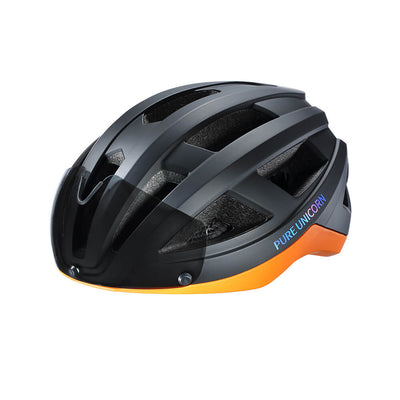 PURE UNICORN Smart Helmet – Matte Black with LED Rear Light for E-Bike, E-Scooter, Motorcycle Compatible