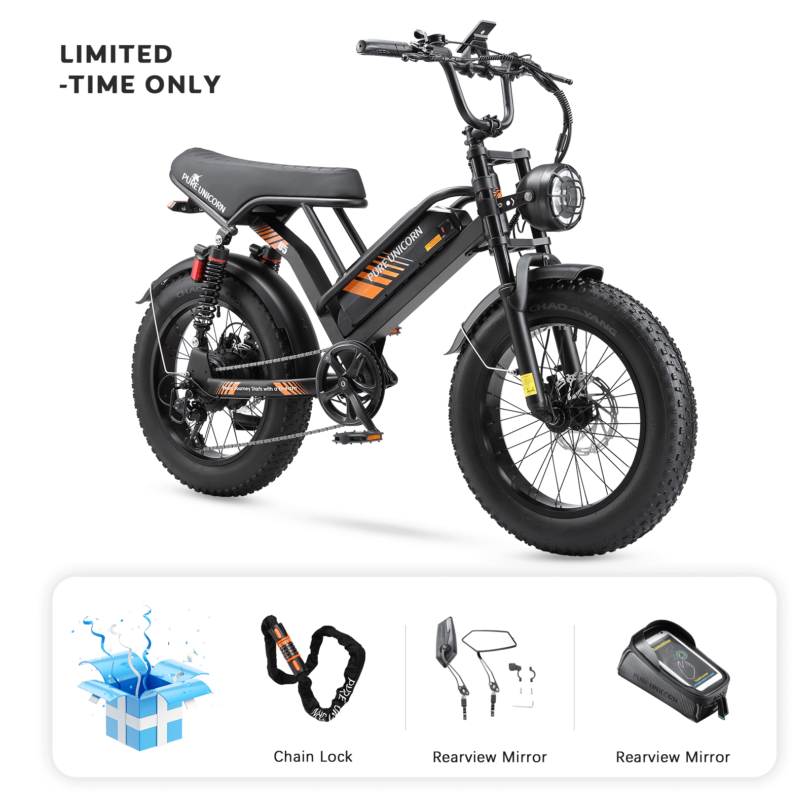Pure Unicorn U5 ciclomotor E5 1000W 19.2AH-Regalos gratuitos limitados