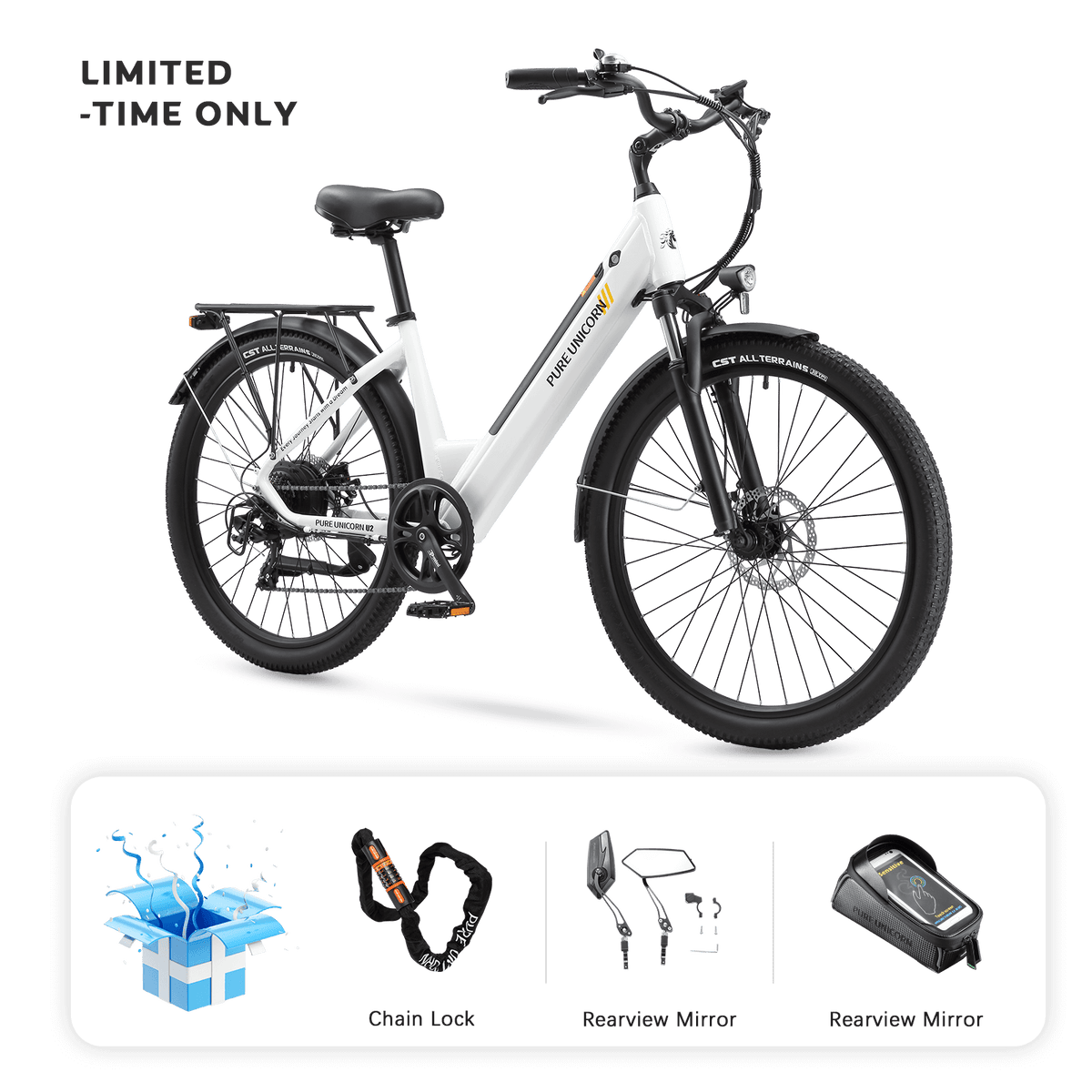 Pure Unicorn U2 48V 750W 12,8AH Rower elektryczny - ograniczone bezpłatne prezenty