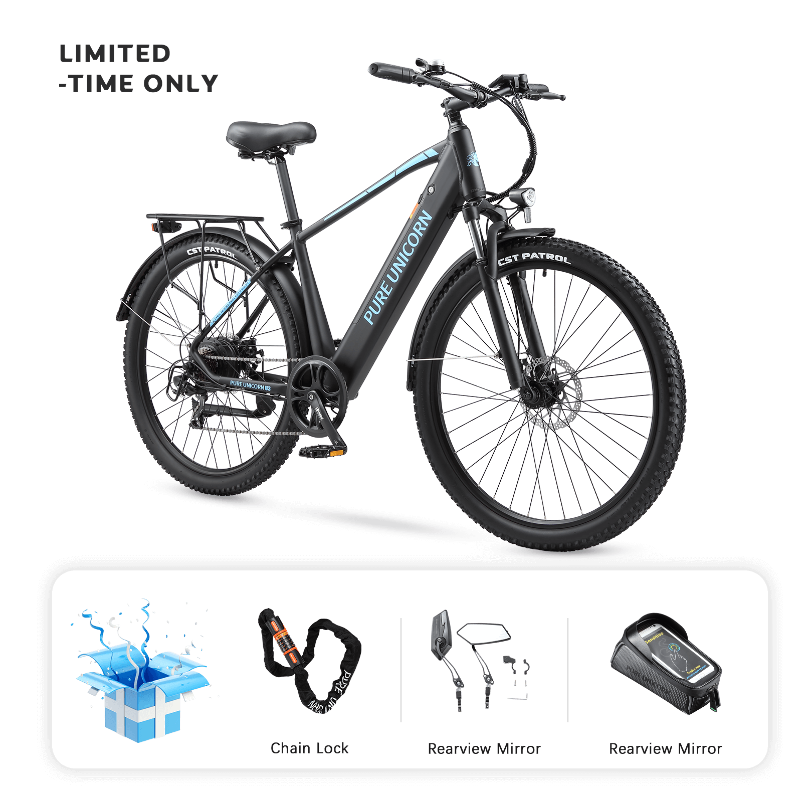 PURE UNICORN U3 48V 750W E-Bike – Free Gift Pack (Limited Time)