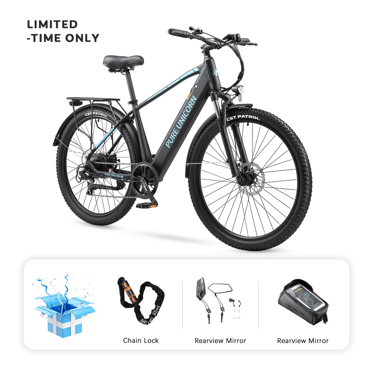 PURE UNICORN U3 48V 750W E-Bike – Free Gift Pack (Limited Time)