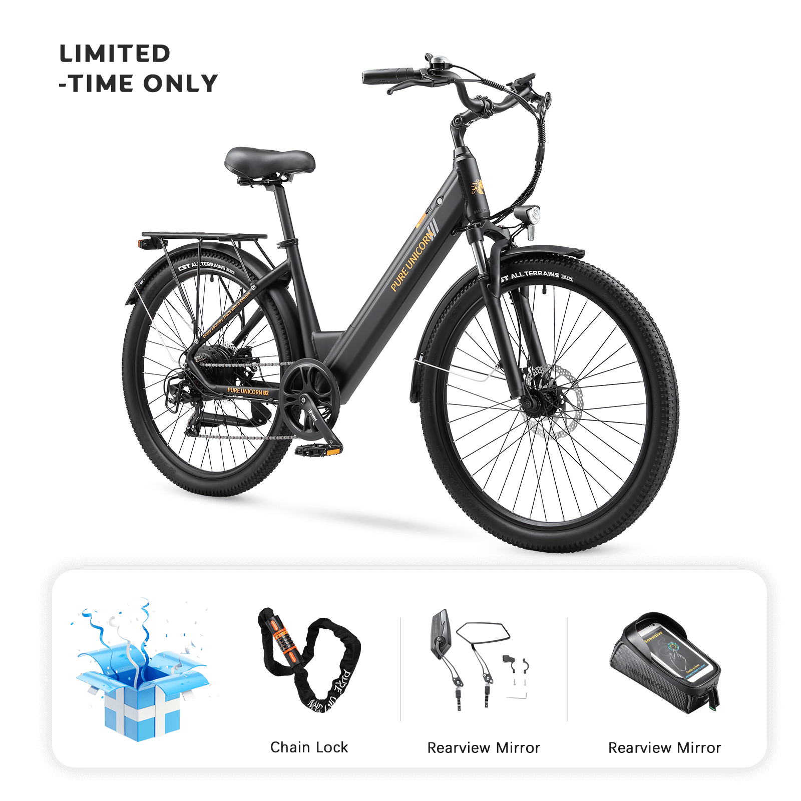 Pure Unicorn U2 48V 750W 12,8AH Rower elektryczny - ograniczone bezpłatne prezenty