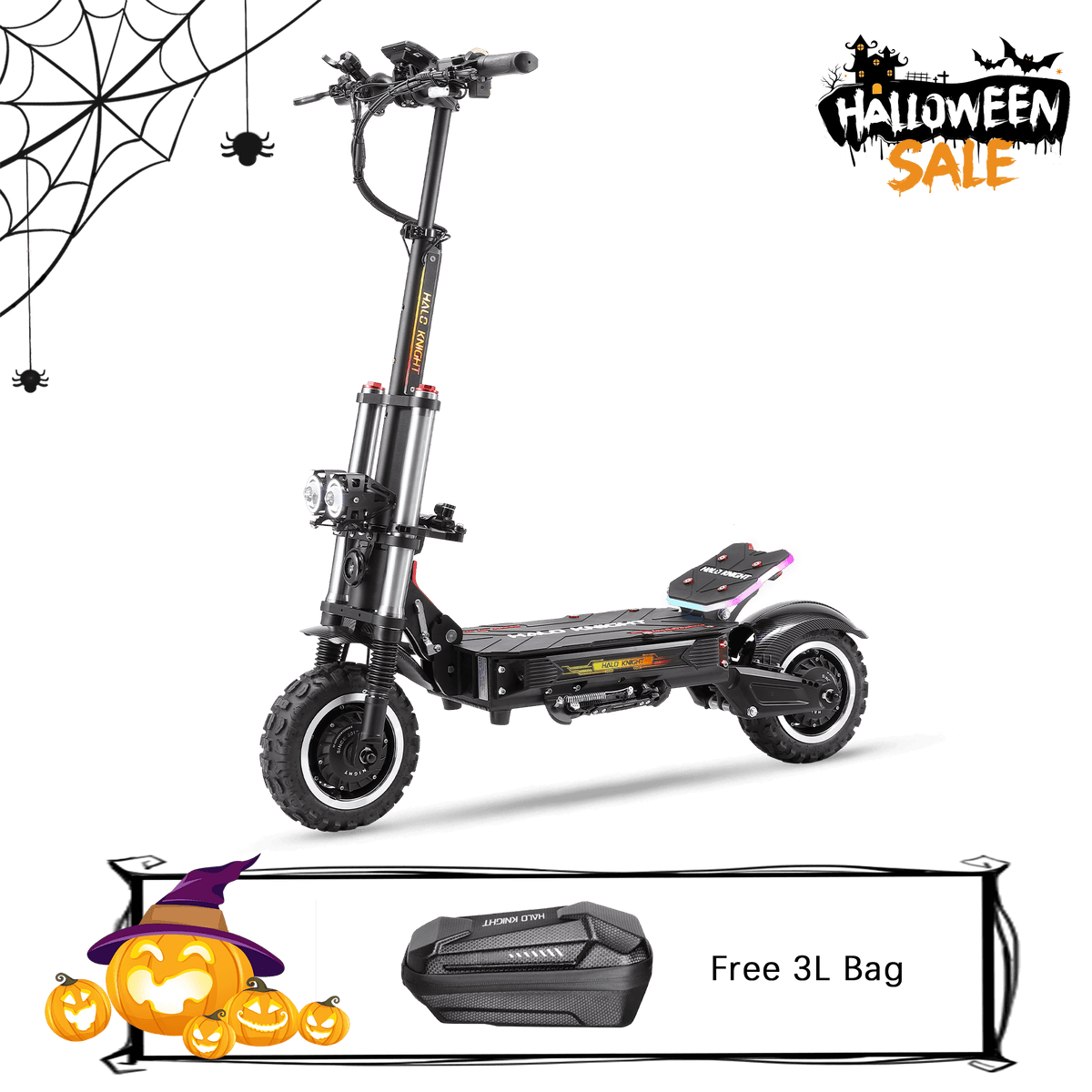 HALO KNIGHT Trottinette électrique à double moteur T107Pro 60V 6000W 38, 4Ah
