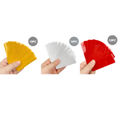Removable Scooter Reflector Stickers – 30pcs (3 Colors × 10pcs) for Night Safety