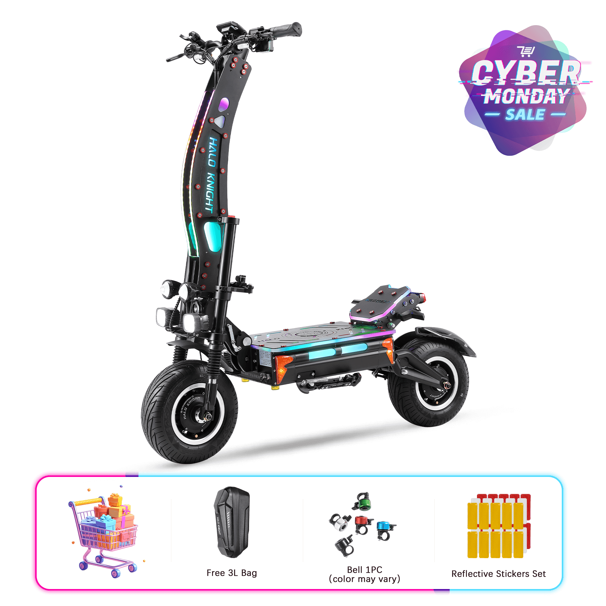HALO KNIGHT T107Max 72V 8000W 50Ah Dual Motor Electric Scooter