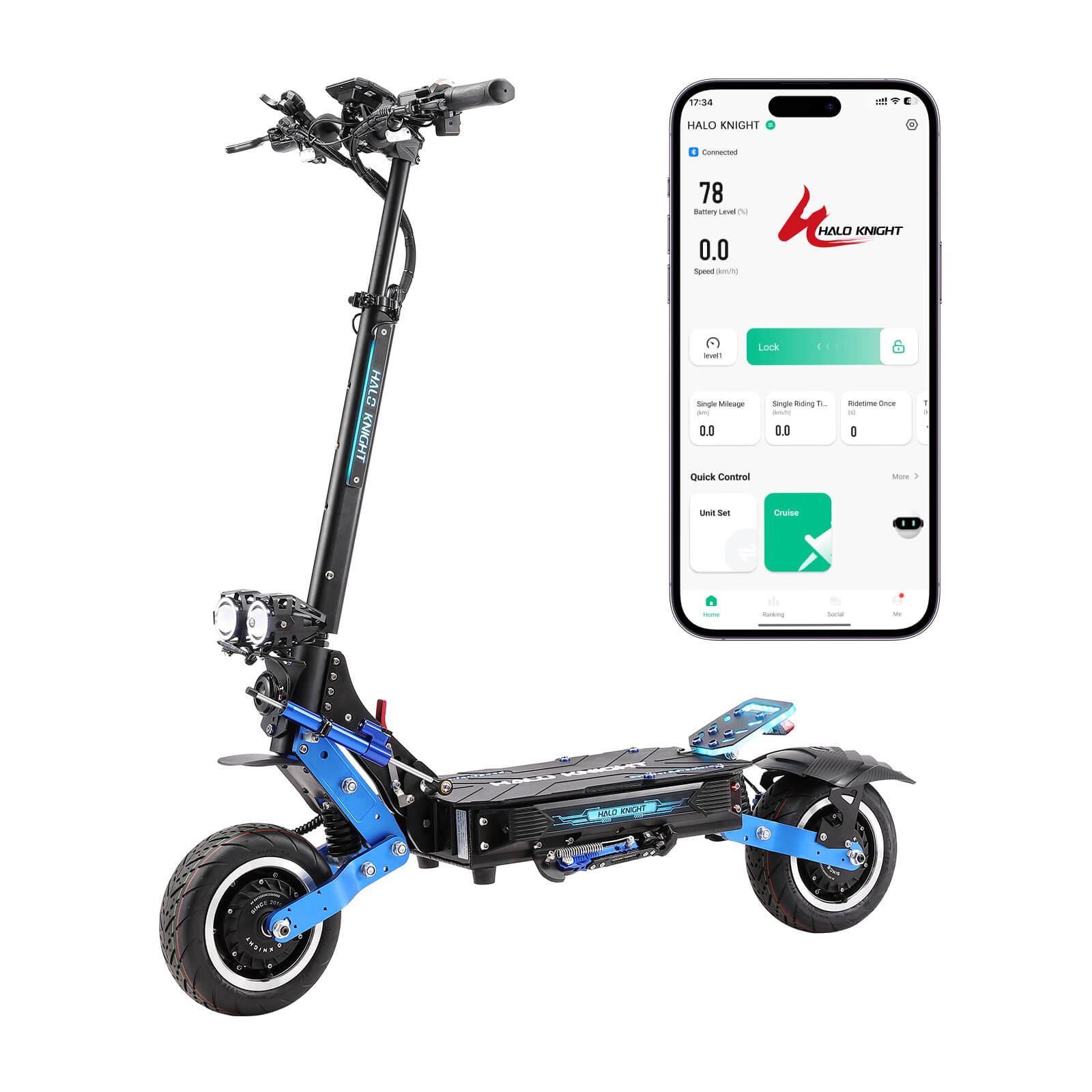 HALO KNIGHT T108Pro 60V 6000W 38.4Ah Dual Motor Electric Scooter (US Version)