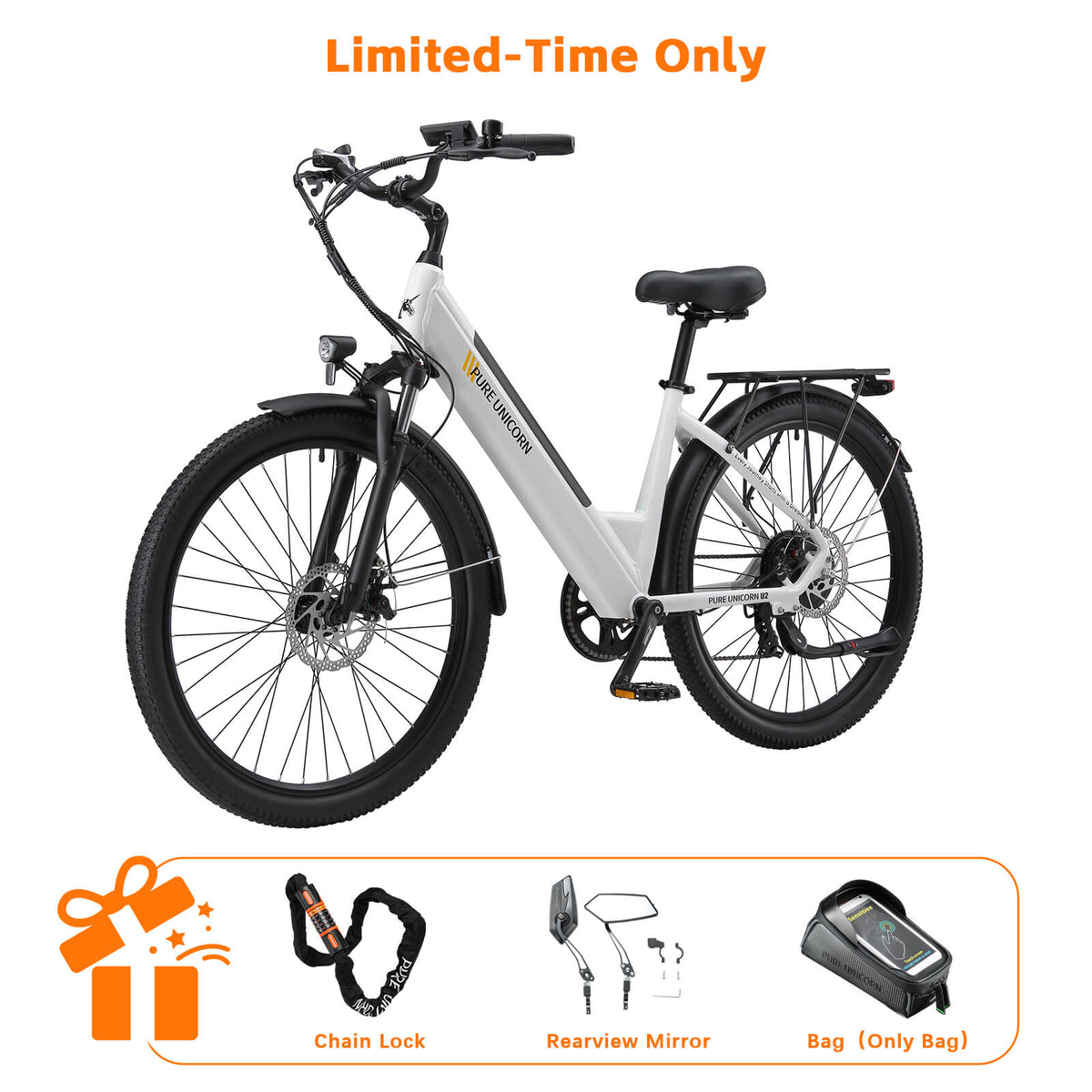 PURE UNICORN U2 48V 750W 12.8Ah Electric Bike - Limited Free Gifts